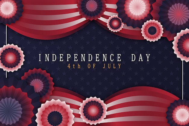 Vector gradient independence day on 4th of july illustration