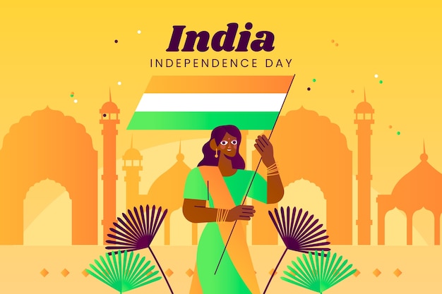 Vector gradient india independence day illustration