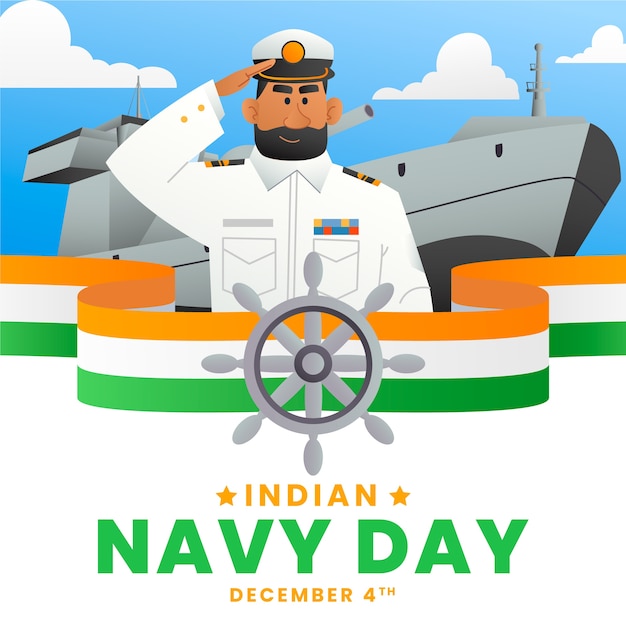 Vector gradient indian navy day background