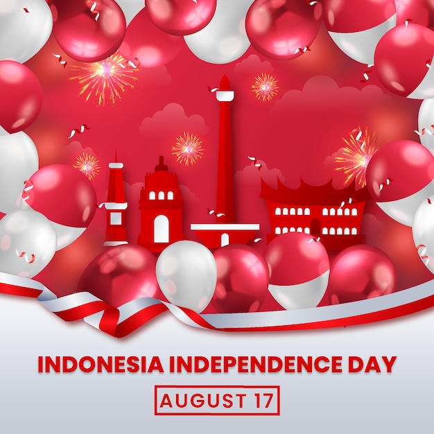 Vector gradient indonesia independence day illustration