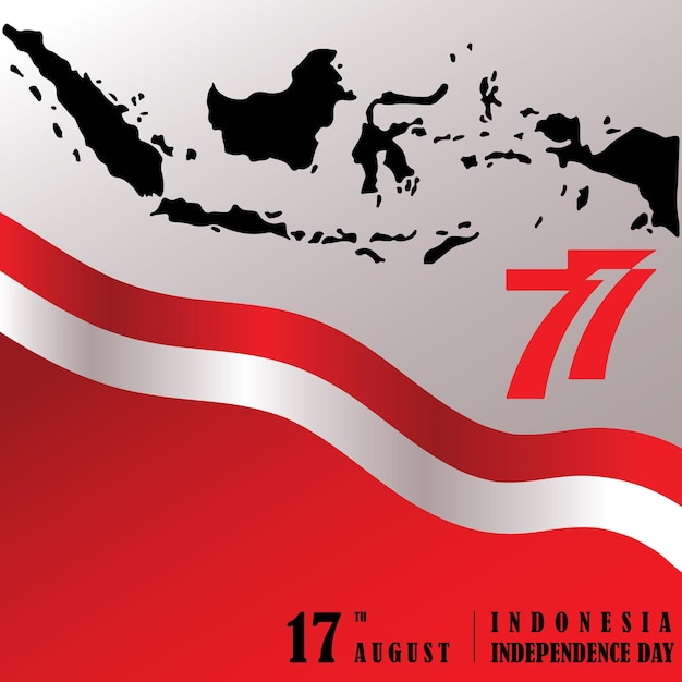 Gradient Indonesian independence day illustration