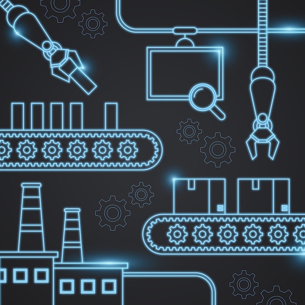 Vettore illustrazione dell'industria 4.0 in gradiente