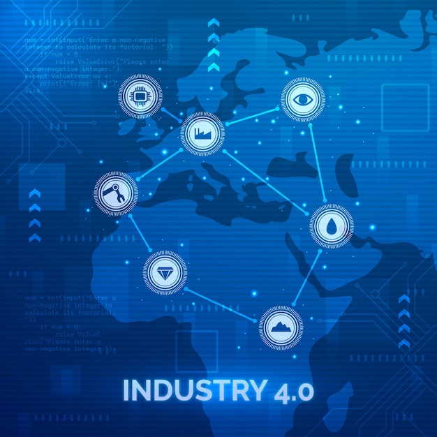 Vector gradient industry 4.0 illustration