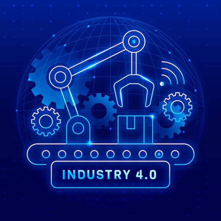 Vector gradient industry 4.0 illustration