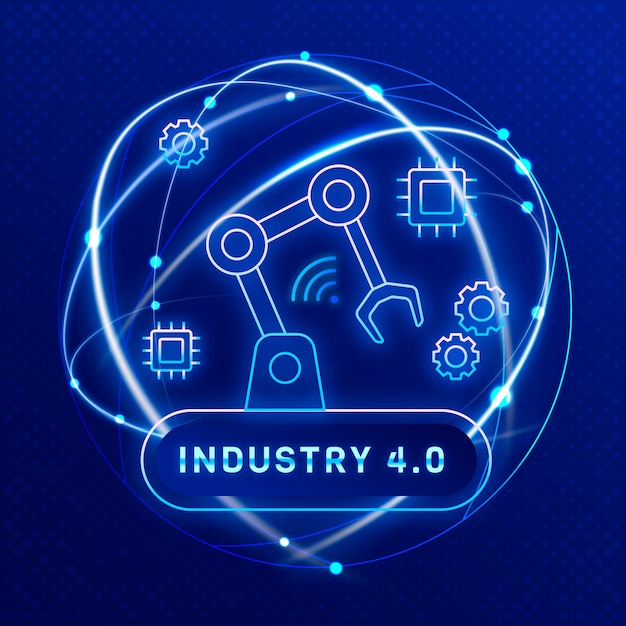 Vettore illustrazione dell'industria 4.0 in gradiente