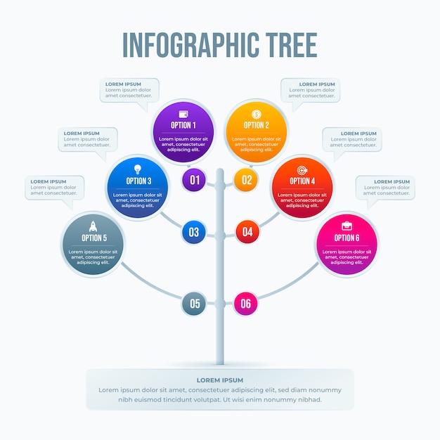 Gradiënt infographic boomontwerp