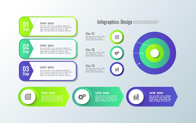 그라데이션 Infographic 요소 컬렉션 디자인