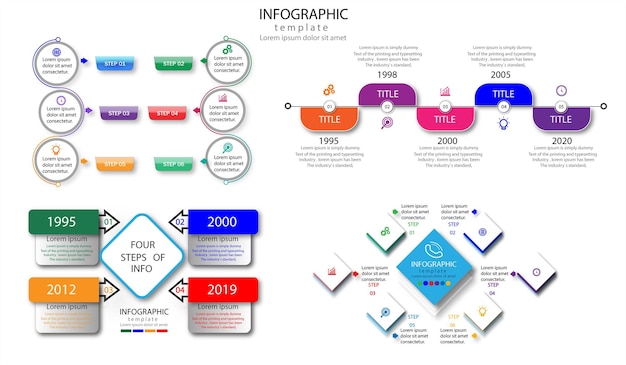 그라데이션 Infographic 요소 컬렉션