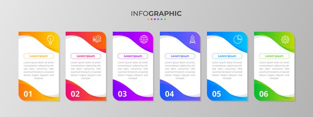 Gradient Infographic element and options or steps