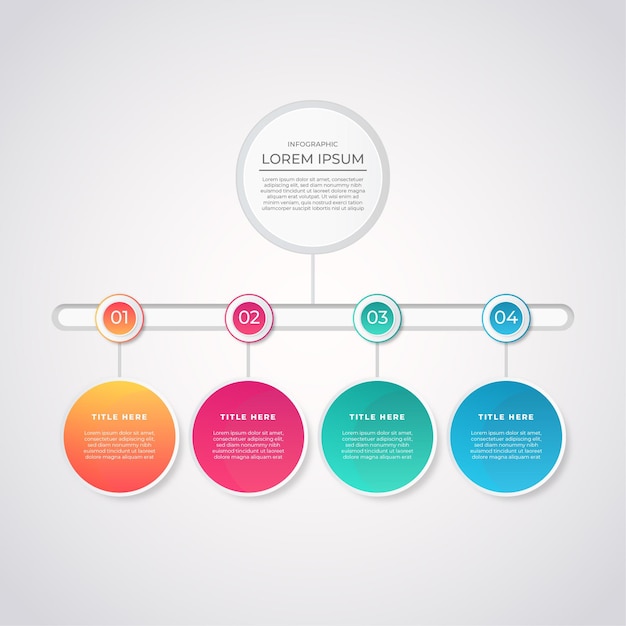 Gradient infographic steps collection