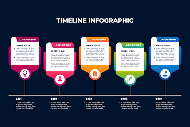 Modello di presentazione dei passaggi di infografica sfumata