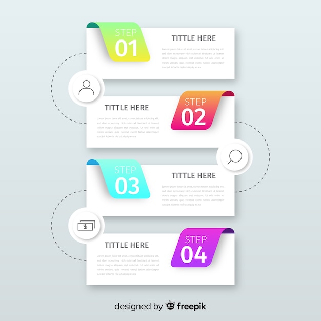 Gradient infographic steps template