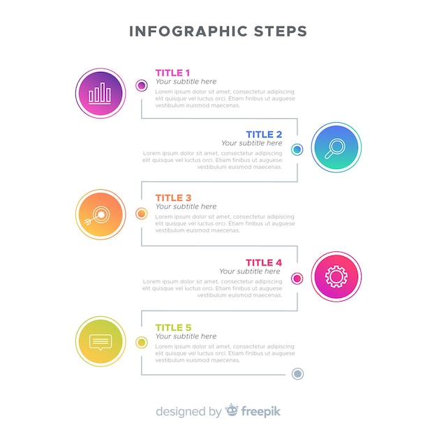 Gradient infographic steps