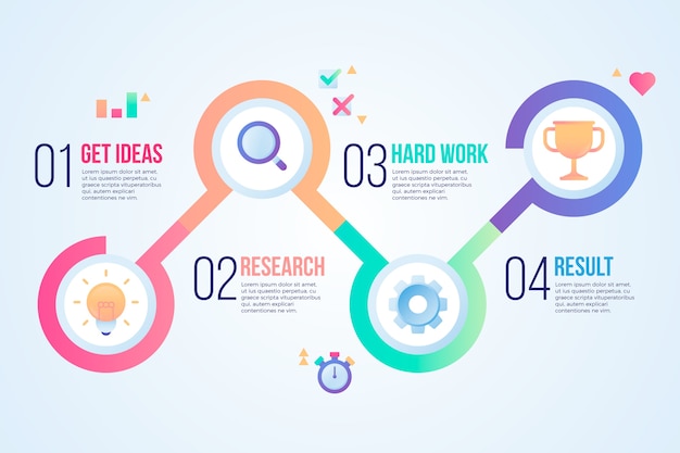 Gradient infographic steps