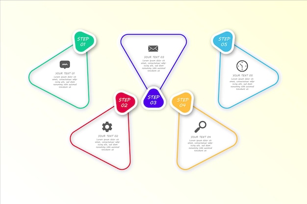 Gradient infographic steps