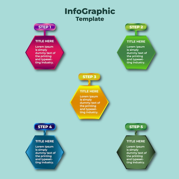 Gradient Infographic Template Set Of Steps