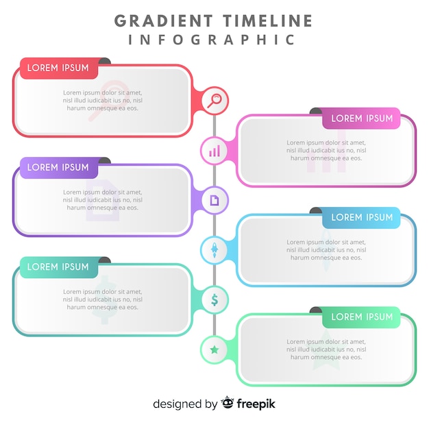 Timeline infografica sfumatura