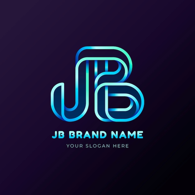 Vector gradient initials logo design