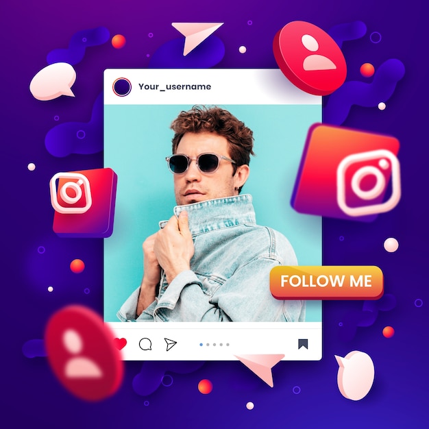 gradient instagram mockup illustration
