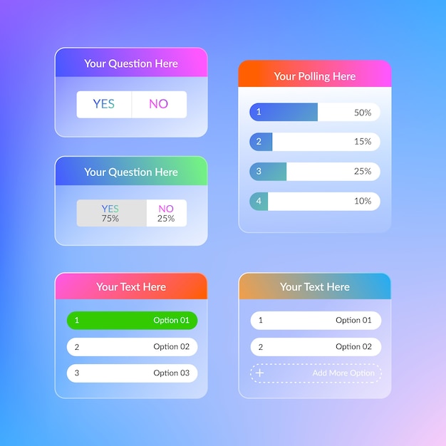 Vector gradient instagram poll sticker