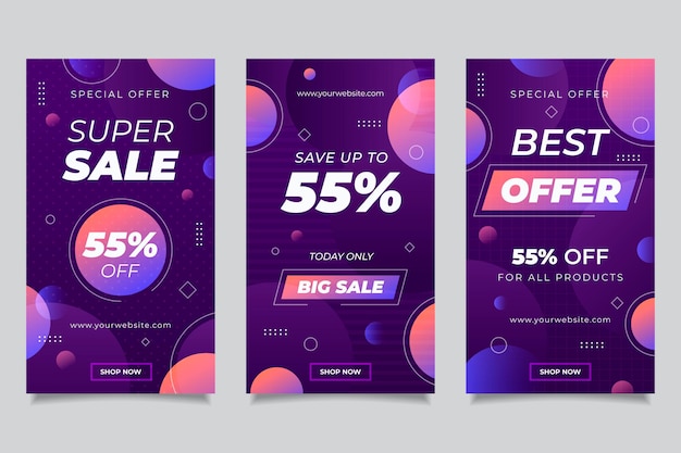 Gradient Instagram 판매 스토리 컬렉션