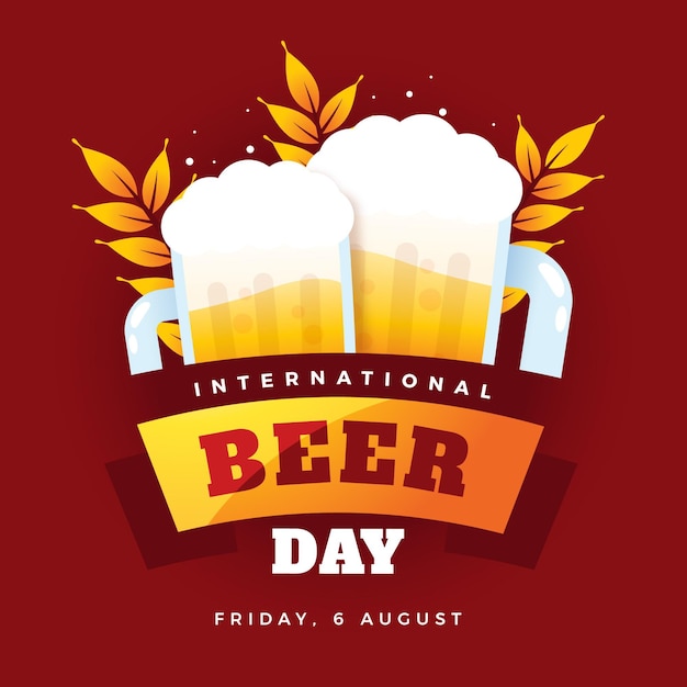 Gradient international beer day illustration