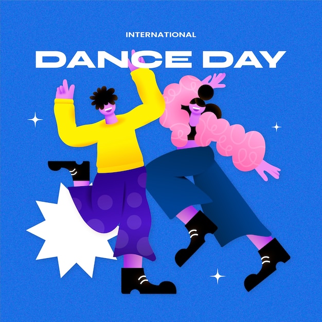 Vector gradient international dance day illustration