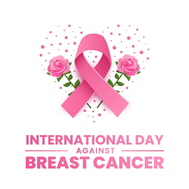 乳がんのイラストに対する勾配国際デー