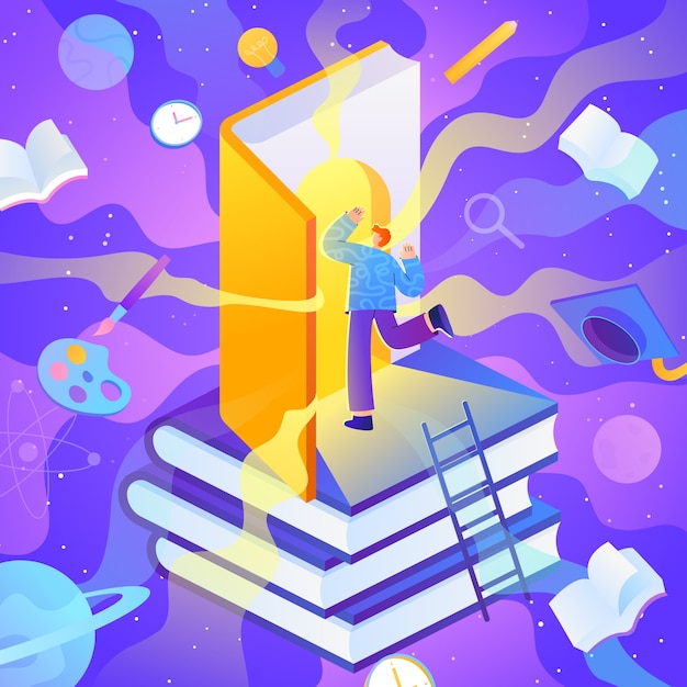 Vector gradient international day of education illustration