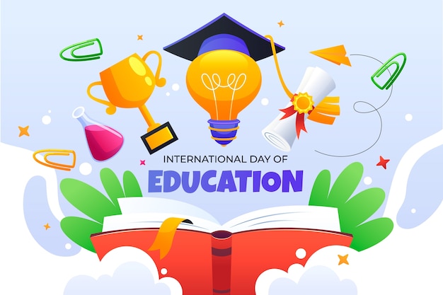 Vector gradient international day of education illustration