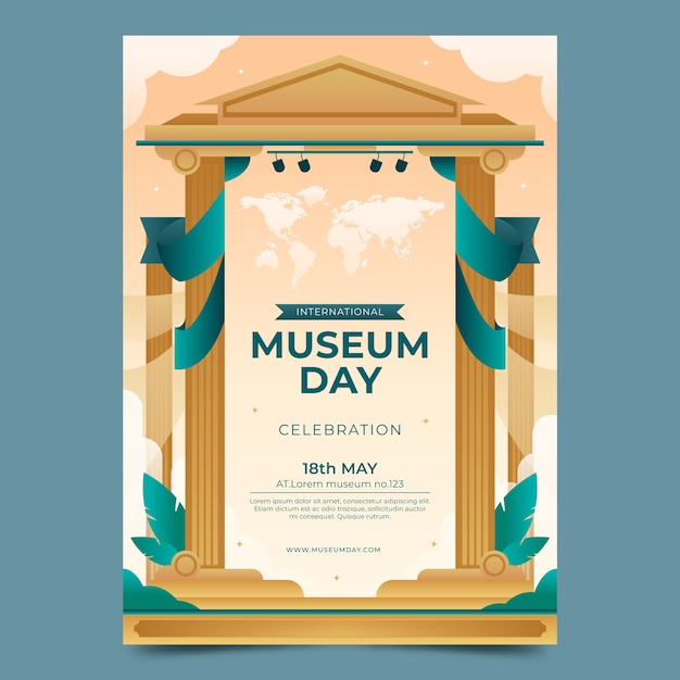 Gradient international museum day vertical poster template