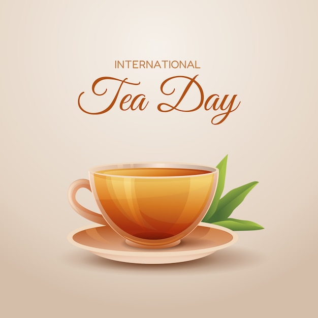 Gradient international tea day illustration