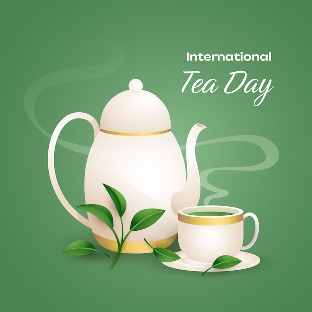 Gradient international tea day illustration