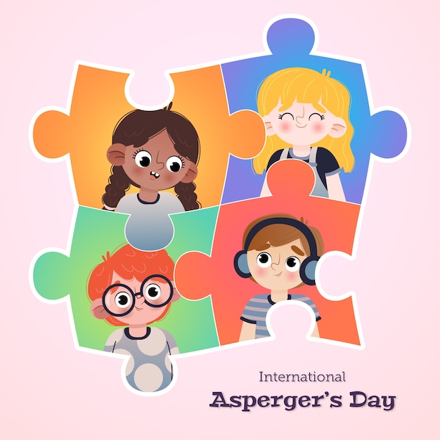 Vector gradiënt internationale asperger dag illustratie