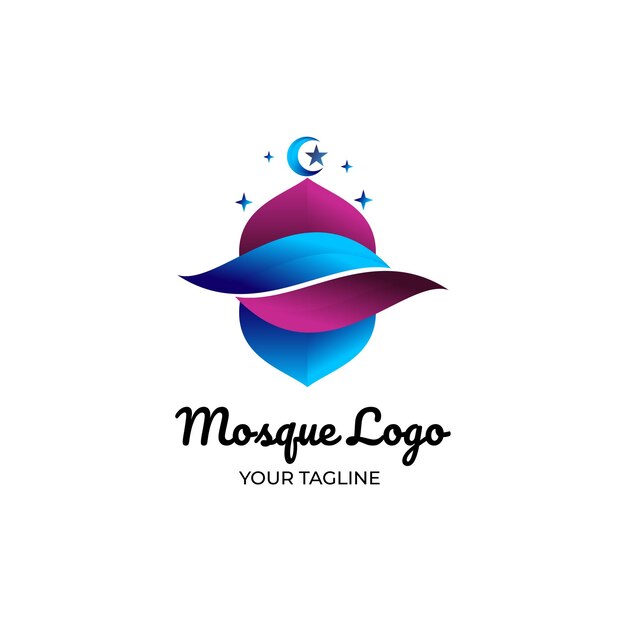 Vector gradient islamic mosque logo template