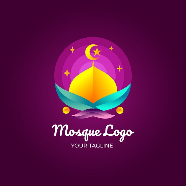 Gradient islamic mosque logo template