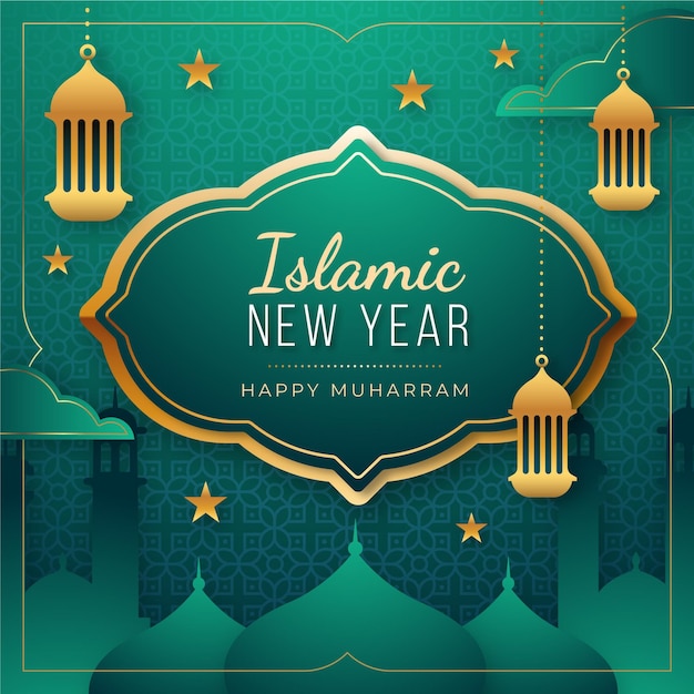 Vector gradient islamic new year illustration