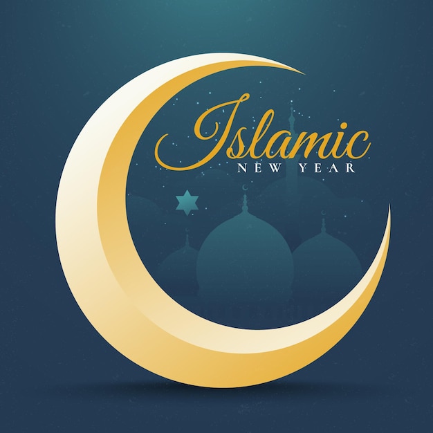 Gradient islamic new year illustration