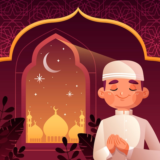 Gradient islamic new year illustration