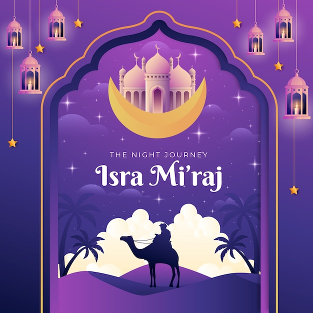 Gradient isra miraj illustration