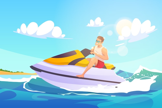 Vector gradiënt jetski illustratie