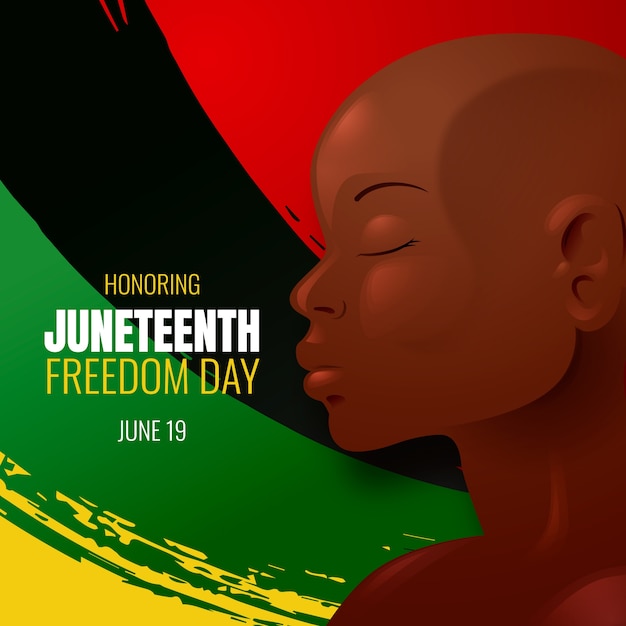 Vector gradient juneteenth celebration illustration