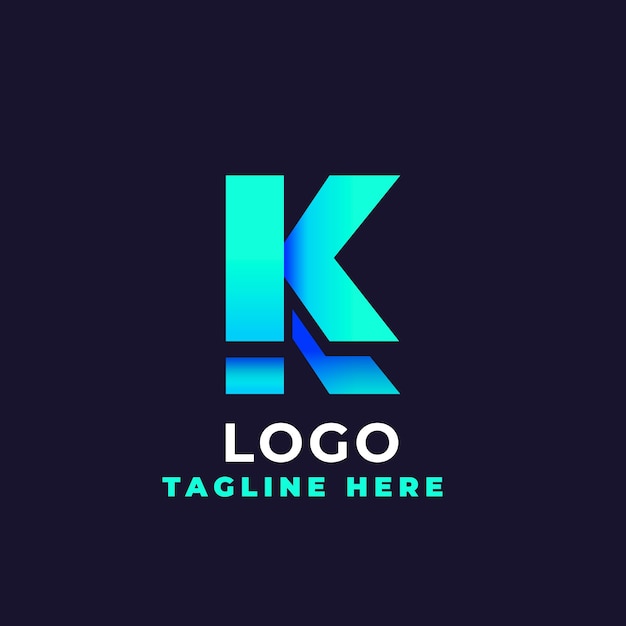 Vettore schema del logo kk in gradiente