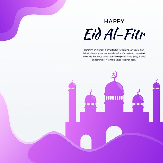 Vector gradiënt kleur achtergrond voor de islamitische eid al-fitr viering.