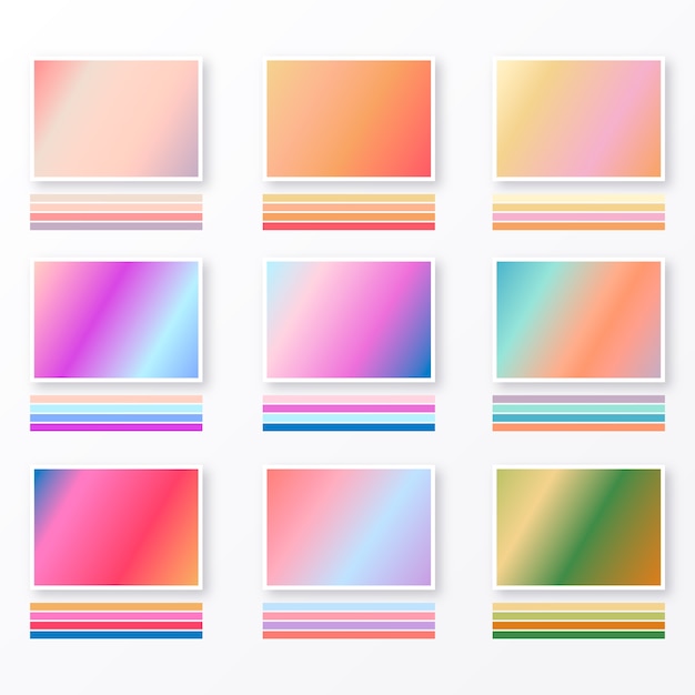 Vector gradiënt kleurenset elementenset