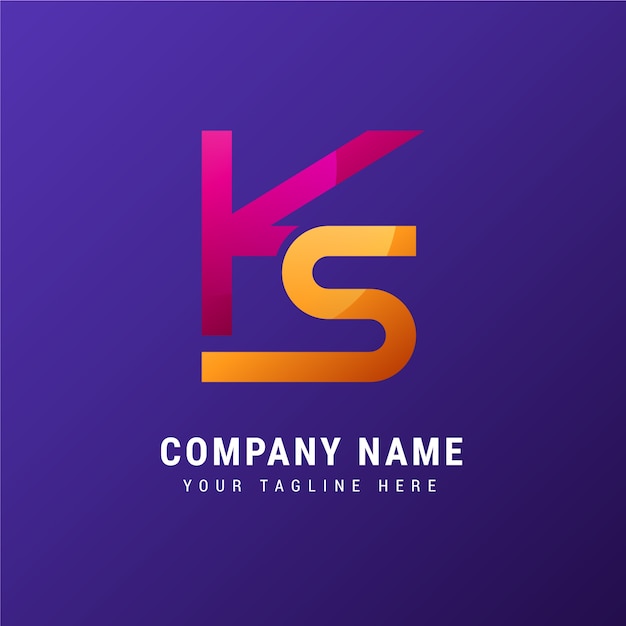 Vector gradient ks and sk logo template