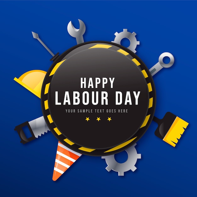 Gradient labour day illustration