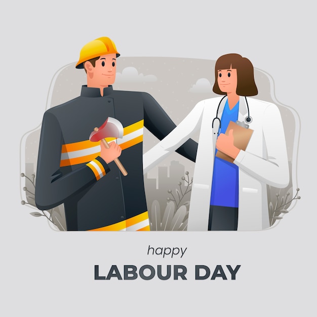 Gradient labour day illustration