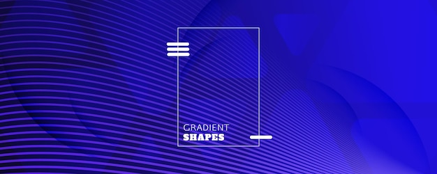 Gradient landing page design with wave lines and shapes