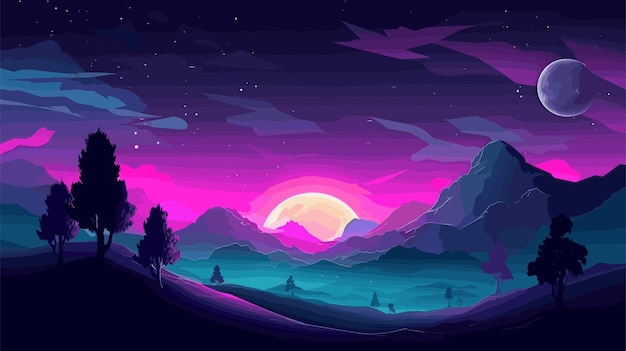 Vector gradient landscape background